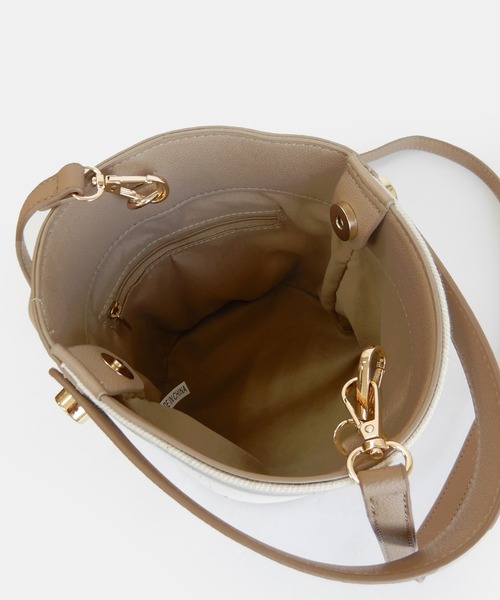 minia（ミニア）の「リネンコンビ2WAYバケツバッグ（ハンドバッグ・レディース・ブラック/ベージュ/イエロー・FREE）」の17枚目の写真