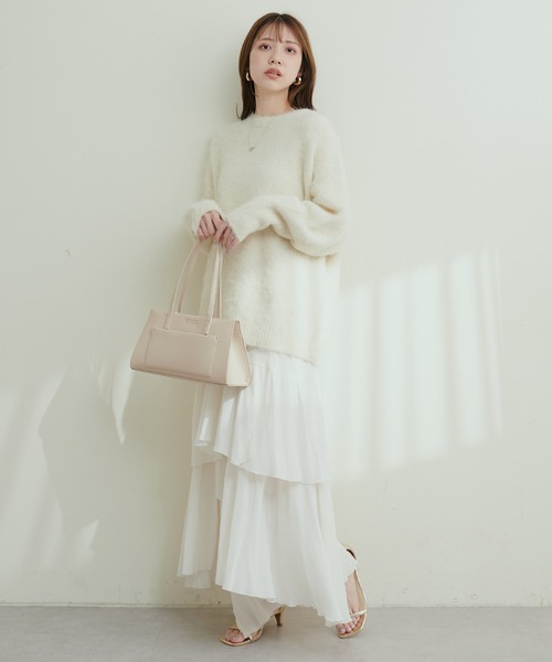 natural couture(ナチュラルクチュール)の「リサイクルポリシャギー起毛クルーネックニット(ニット/セーター・レディース・アイボリー/ピンク系その他/オレンジ/ミント/モカ/ブルー・FREE)」の10枚目の写真