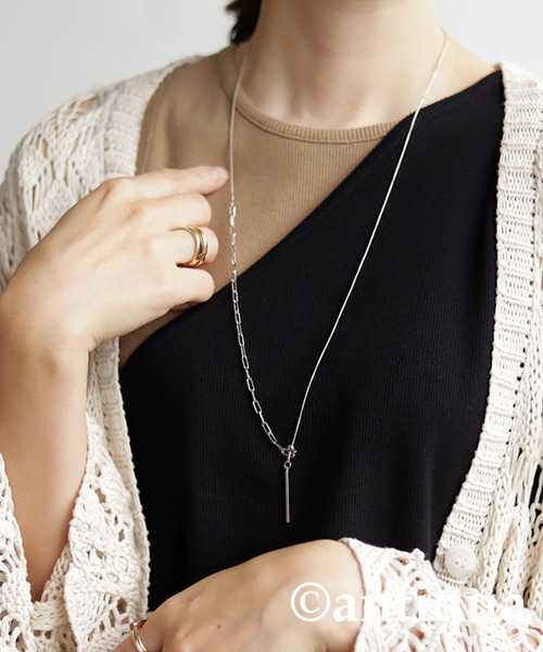 antiqua（アンティカ）の「バーモチーフチェーンネックレス（ネックレス・レディース・ゴールド/シルバー・FREE）」の10枚目の写真