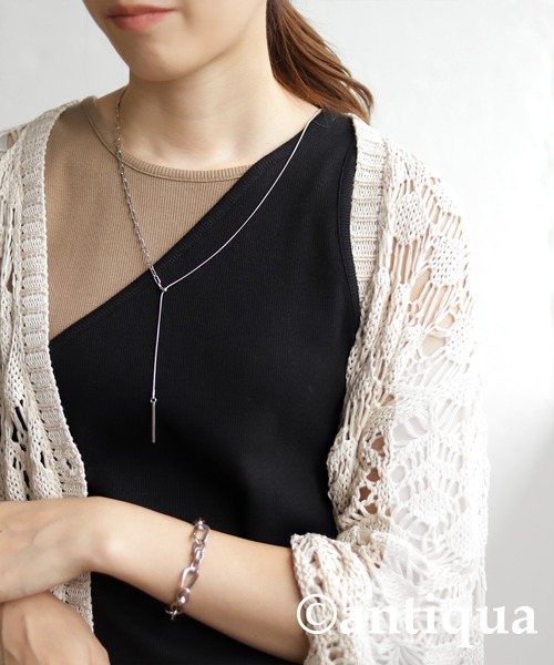 antiqua（アンティカ）の「バーモチーフチェーンネックレス（ネックレス・レディース・ゴールド/シルバー・FREE）」の11枚目の写真