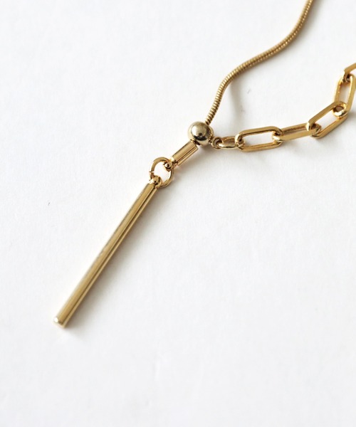 antiqua（アンティカ）の「バーモチーフチェーンネックレス（ネックレス・レディース・ゴールド/シルバー・FREE）」の5枚目の写真