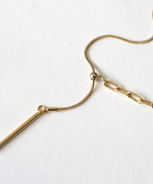 antiqua（アンティカ）の「バーモチーフチェーンネックレス（ネックレス・レディース・ゴールド/シルバー・FREE）」の7枚目の写真