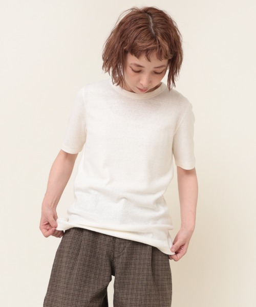 RNA-N(アールエヌエーエヌ)の「M2084 C/HEMPフライス半T(Tシャツ/カットソー・レディース・ブラック/オフホワイト/グレー・MEDIUM)」の16枚目の写真