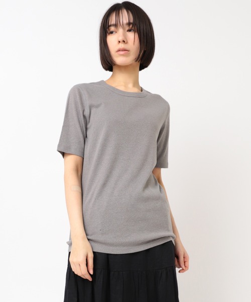 RNA-N(アールエヌエーエヌ)の「M2084 C/HEMPフライス半T(Tシャツ/カットソー・レディース・ブラック/オフホワイト/グレー・MEDIUM)」の18枚目の写真