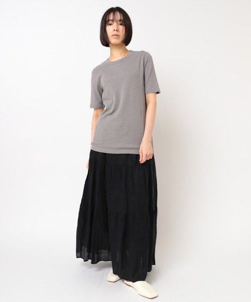 RNA-N(アールエヌエーエヌ)の「M2084 C/HEMPフライス半T(Tシャツ/カットソー・レディース・ブラック/オフホワイト/グレー・MEDIUM)」の22枚目の写真