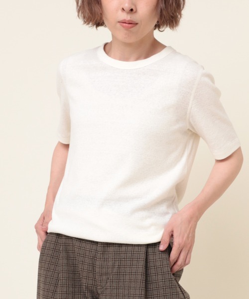 RNA-N(アールエヌエーエヌ)の「M2084 C/HEMPフライス半T(Tシャツ/カットソー・レディース・ブラック/オフホワイト/グレー・MEDIUM)」の17枚目の写真
