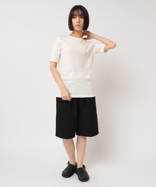 RNA-N(アールエヌエーエヌ)の「M2084 C/HEMPフライス半T(Tシャツ/カットソー・レディース・ブラック/オフホワイト/グレー・MEDIUM)」の20枚目の写真