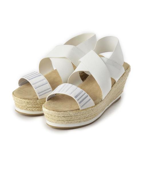 Another Edition（アナザーエディション）の「エンブロワイドバンドサンダル/AE EMB Wide BAND SNDL75（サンダル・レディース・ベージュ/ブラック/オフホワイト・LARGE/SMALL/MEDIUM）」の2枚目の写真