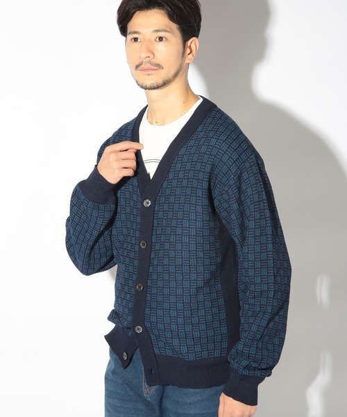 UNION STATION(ユニオンステーション)の「リンクスジャガードニットカーディガン(ニット/セーター・メンズ・ベージュ/ネイビー/ブラック・LL/L/M)」の5枚目の写真