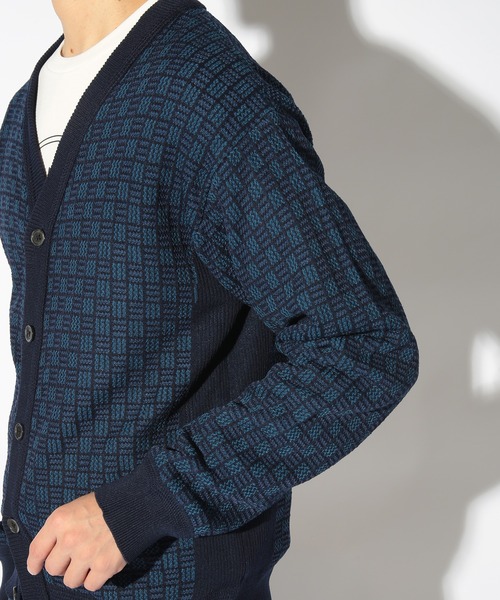 UNION STATION(ユニオンステーション)の「リンクスジャガードニットカーディガン(ニット/セーター・メンズ・ベージュ/ネイビー/ブラック・LL/L/M)」の9枚目の写真
