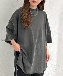 ピグメント加工BIGスリットTシャツ【ZOZOTOWN限定アイテム】