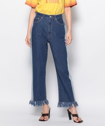 FOREVER 21 | フリンジストレートラインデニムパンツ(デニムパンツ)