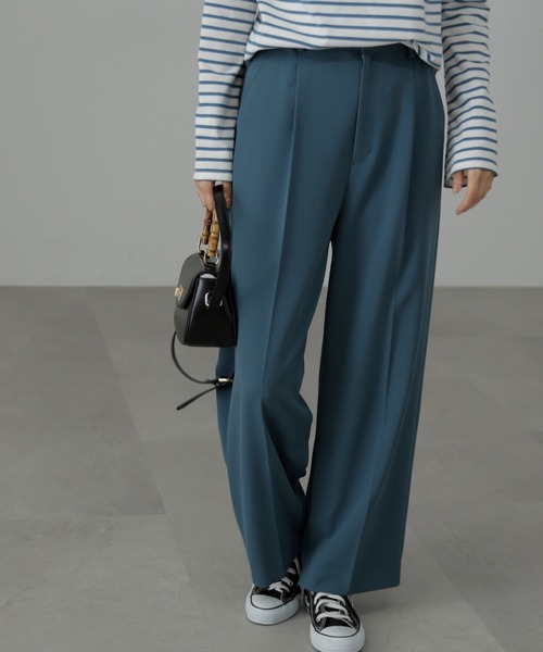 FREE'S MART(フリーズマート)の「◆内スリットストレートワイドパンツ(スラックス・レディース・ベージュ/グリーン/ブラック・SMALL/MEDIUM)」の3枚目の写真