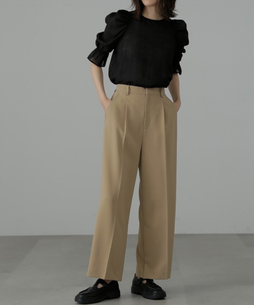 FREE'S MART(フリーズマート)の「◆内スリットストレートワイドパンツ(スラックス・レディース・ベージュ/グリーン/ブラック・SMALL/MEDIUM)」の12枚目の写真