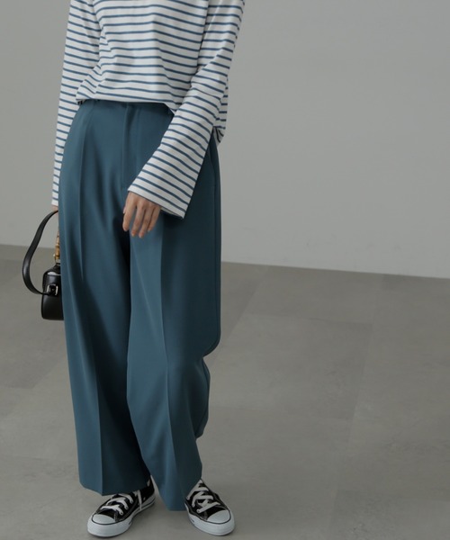 FREE'S MART(フリーズマート)の「◆内スリットストレートワイドパンツ(スラックス・レディース・ベージュ/グリーン/ブラック・SMALL/MEDIUM)」の14枚目の写真