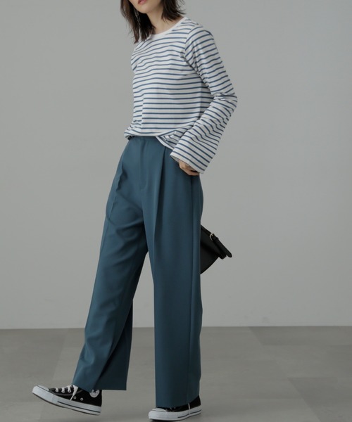 FREE'S MART(フリーズマート)の「◆内スリットストレートワイドパンツ(スラックス・レディース・ベージュ/グリーン/ブラック・SMALL/MEDIUM)」の17枚目の写真