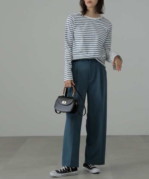 FREE'S MART(フリーズマート)の「◆内スリットストレートワイドパンツ(スラックス・レディース・ベージュ/グリーン/ブラック・SMALL/MEDIUM)」の18枚目の写真