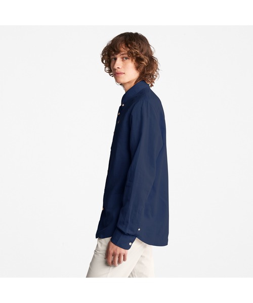 Timberland(ティンバーランド)の「長袖 ラベル コットン リネン シャツ メンズ(シャツ/ブラウス・メンズ・ネイビー・X-LARGE/MEDIUM/LARGE)」の3枚目の写真