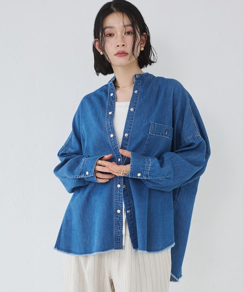 【新品タグ付き】IENA イエナ ライトオンスデニム オーバーサイズシャツ ライトオンスデニムベーシックシャツ（シャツ／ブラウス）｜IENA