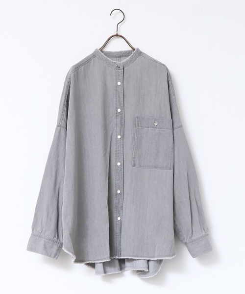 hunch(ハンチ)の「【WEB限定/別注】 バンドカラー オーバーサイズ デニムシャツ(シャツ/ブラウス・レディース・ブラック/ネイビー/グレー/ライトブルー/ブルー・FREE)」の19枚目の写真