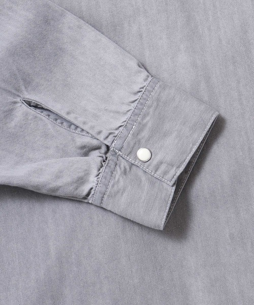 hunch（ハンチ）の「【WEB限定/別注】 バンドカラー オーバーサイズ　デニムシャツ（シャツ/ブラウス・レディース・ブラック/ネイビー/グレー/ライトブルー/ブルー・FREE）」の22枚目の写真