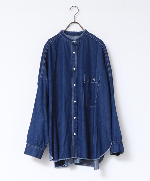 hunch(ハンチ)の「【WEB限定/別注】 バンドカラー オーバーサイズ デニムシャツ(シャツ/ブラウス・レディース・ブラック/ネイビー/グレー/ライトブルー/ブルー・FREE)」の20枚目の写真