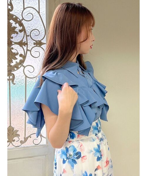 dazzlin(ダズリン)の「カットアウトフリルシャツトップス(シャツ/ブラウス・レディース・その他1/オフホワイト/ベージュ・FREE)」の15枚目の写真