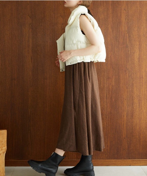 archives（アルシーヴ）の「中綿ショートベスト（ダウンベスト・レディース・ブラック/アイボリー・MEDIUM）」の20枚目の写真