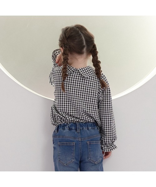 Lycee mine(リセマイン)の「ビッグリボンタイキャンディスリーブブラウス(シャツ/ブラウス・キッズ・サックスブルー/ベージュ/オフホワイト/ブラック・150cm/120cm/100cm/130cm/140cm/110cm)」の21枚目の写真