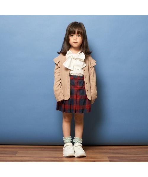 Lycee mine(リセマイン)の「ビッグリボンタイキャンディスリーブブラウス(シャツ/ブラウス・キッズ・サックスブルー/ベージュ/オフホワイト/ブラック・150cm/120cm/100cm/130cm/140cm/110cm)」の13枚目の写真