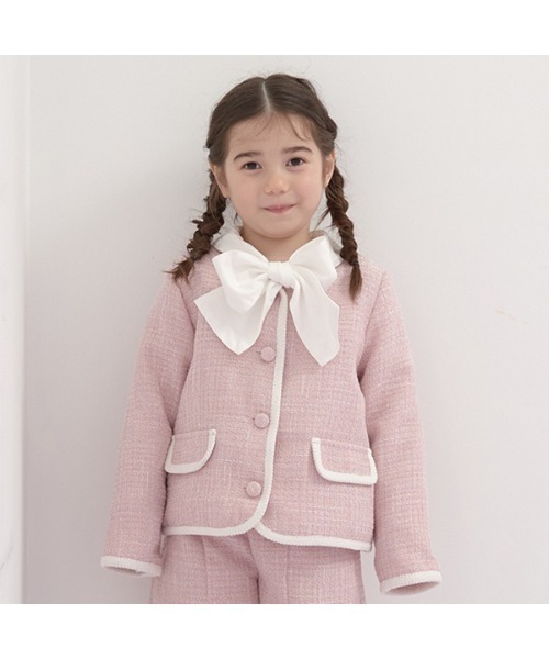 Lycee mine(リセマイン)の「ビッグリボンタイキャンディスリーブブラウス(シャツ/ブラウス・キッズ・サックスブルー/ベージュ/オフホワイト/ブラック・150cm/120cm/100cm/130cm/140cm/110cm)」の16枚目の写真