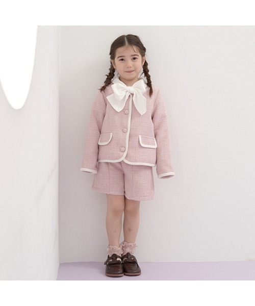 Lycee mine(リセマイン)の「ビッグリボンタイキャンディスリーブブラウス(シャツ/ブラウス・キッズ・サックスブルー/ベージュ/オフホワイト/ブラック・150cm/120cm/100cm/130cm/140cm/110cm)」の17枚目の写真