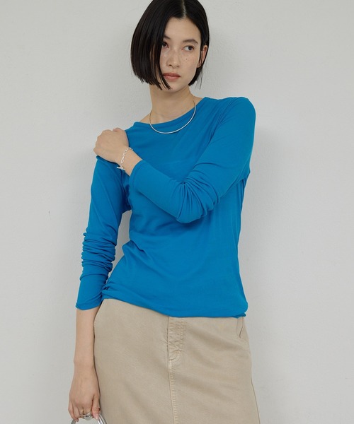 GALLARDAGALANTE（ガリャルダガランテ）の「【累計販売1万枚以上！】【La nature linge】NEWロングスリーブTシャツ（Tシャツ/カットソー・レディース・ライトグリーン/チャコールグレー/ブラック/ホワイト/オレンジ/ピンクベージュ/サックスブルー/ブラウン/ブルー/レモンイエロー/モカ・FREE）」の20枚目の写真