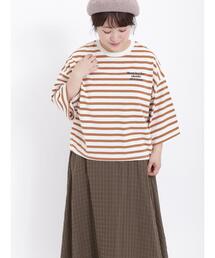 Samansa Mos2 | ボーダー胸刺繍カットソー(Tシャツ/カットソー)
