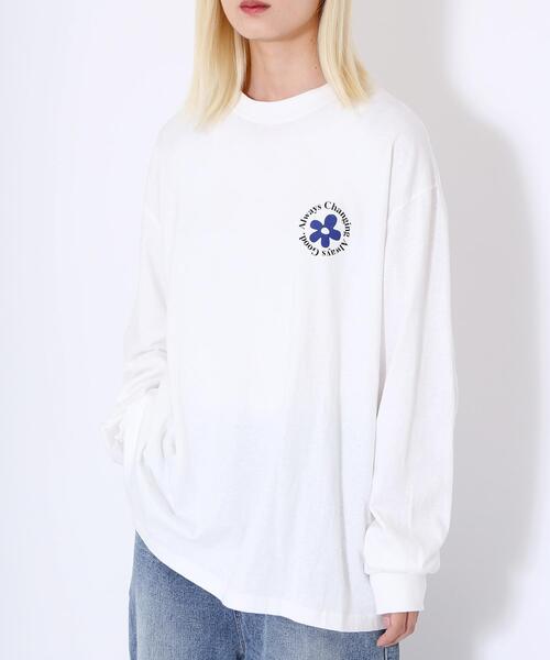 EXIEEE（イグジー）の「EXIEEE/フラワーロゴロンT（Tシャツ/カットソー・レディース・グリーン系その他/ブラック/ホワイト・SMALL/MEDIUM/LARGE）」の9枚目の写真