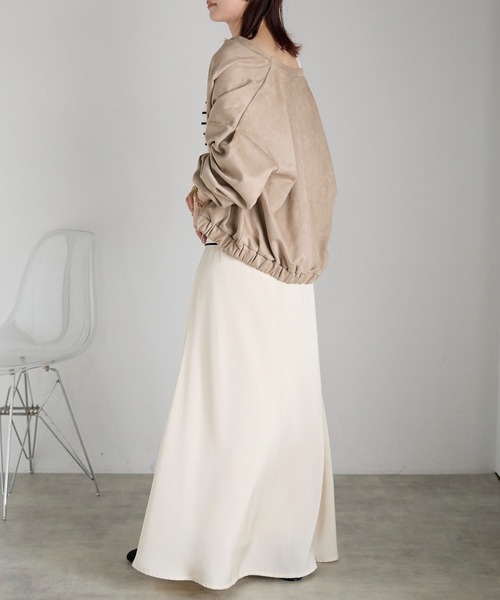 Fizz（フィズ）の「フェイクスウェードジップアップブルゾン（ブルゾン・レディース・アイボリー/グレイッシュベージュ/ピンクベージュ/スミクロ/ブラック・M）」の12枚目の写真