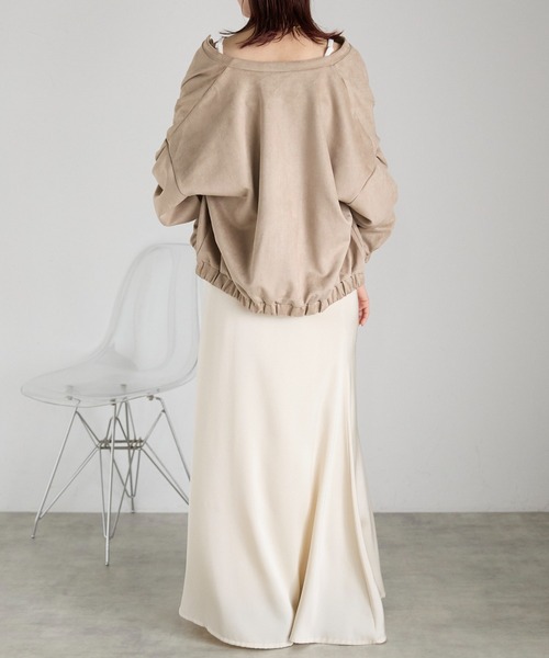 Fizz（フィズ）の「フェイクスウェードジップアップブルゾン（ブルゾン・レディース・アイボリー/グレイッシュベージュ/ピンクベージュ/スミクロ/ブラック・M）」の13枚目の写真