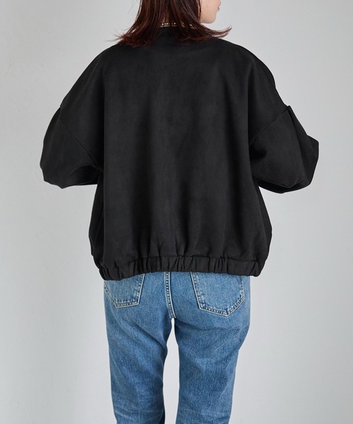 Fizz（フィズ）の「フェイクスウェードジップアップブルゾン（ブルゾン・レディース・アイボリー/グレイッシュベージュ/ピンクベージュ/スミクロ/ブラック・M）」の15枚目の写真