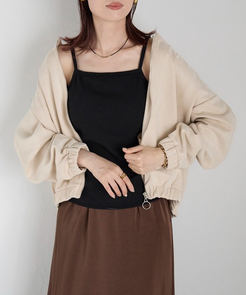 Fizz（フィズ）の「フェイクスウェードジップアップブルゾン（ブルゾン・レディース・アイボリー/グレイッシュベージュ/ピンクベージュ/スミクロ/ブラック・M）」の20枚目の写真