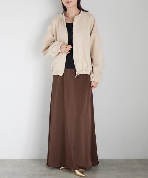 セール】フェイクスウェードジップアップブルゾン（ブルゾン