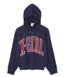 X-girl | COLLEGE LOGO KNIT HOODIE (ニット/セーター)