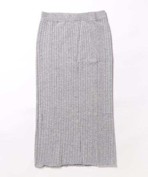 BENETTON (UNITED COLORS OF BENETTON)(ベネトンユナイテッドカラーズオブベネトン)の「ウールリブニットペンシルスカート(スカート・レディース・パープル/グレー/オフホワイト・LARGE/SMALL/MEDIUM/X-SMALL)」の4枚目の写真