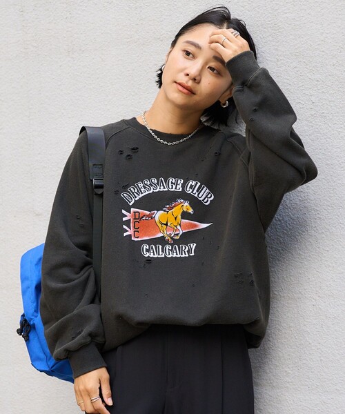 FREAK'S STORE ダメージスウェット ロゴスウェット FREAK'S STORE（フリークスストア）の「ダメージロゴスウェット