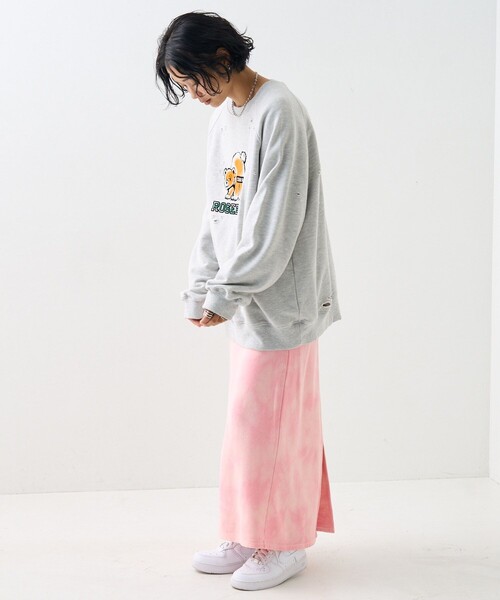 FREAK'S STORE（フリークスストア）の「ダメージ フロッキースウェット（スウェット・レディース・チャコール/ライトグレー・ﾌﾘ-）」の10枚目の写真