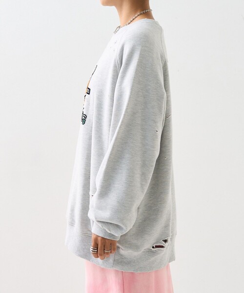FREAK'S STORE（フリークスストア）の「ダメージ フロッキースウェット（スウェット・レディース・チャコール/ライトグレー・ﾌﾘ-）」の16枚目の写真
