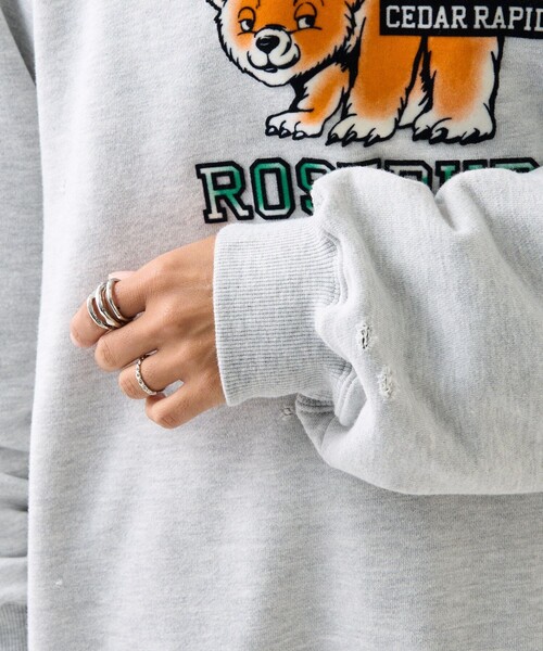 FREAK'S STORE（フリークスストア）の「ダメージ フロッキースウェット（スウェット・レディース・チャコール/ライトグレー・ﾌﾘ-）」の21枚目の写真