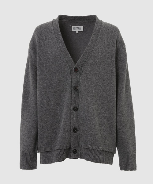 Maison Margiela カーディガン 紺系x白(ボーダー) 2007425L0004 Maison Margiela Cut-Out Knit Cardigan 'Grey/Walnut