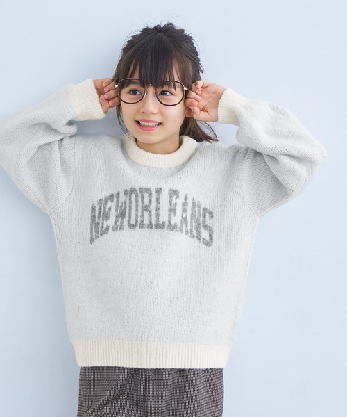 coca（coca）（コカ）の「キッズ 親子お揃いアソートロゴニットトップス（ニット/セーター・キッズ・チャコール/ライトグレー/ライトベージュ/アイボリー/グレイッシュベージュ・130/110/140/120）」の2枚目の写真