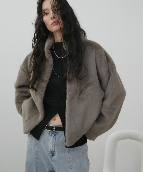 Aunt Marie's(アントマリーズ)の「ファーショートコート(その他アウター・レディース・アイボリー/ブラウン/モカ/グレイッシュベージュ・FREE)」の15枚目の写真