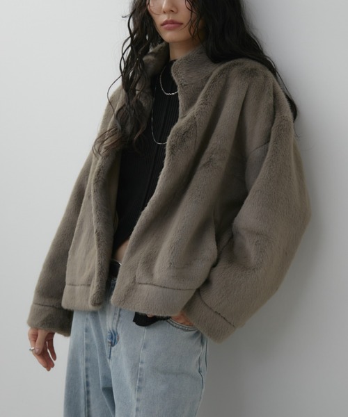 Aunt Marie's(アントマリーズ)の「ファーショートコート(その他アウター・レディース・アイボリー/ブラウン/モカ/グレイッシュベージュ・FREE)」の14枚目の写真